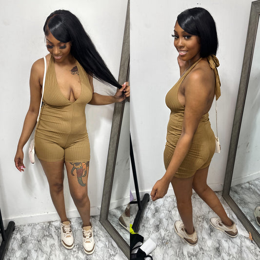 Brown Halter Romper