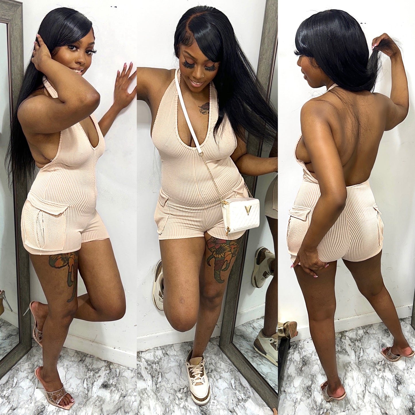 Tan Vacay Me Halter Romper