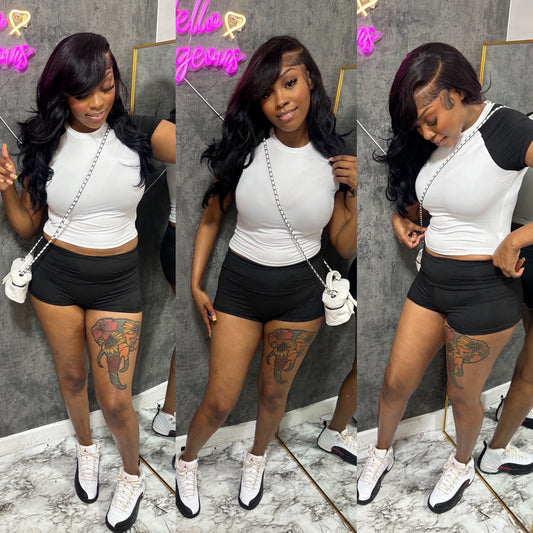 Classic Girl Black Short Set
