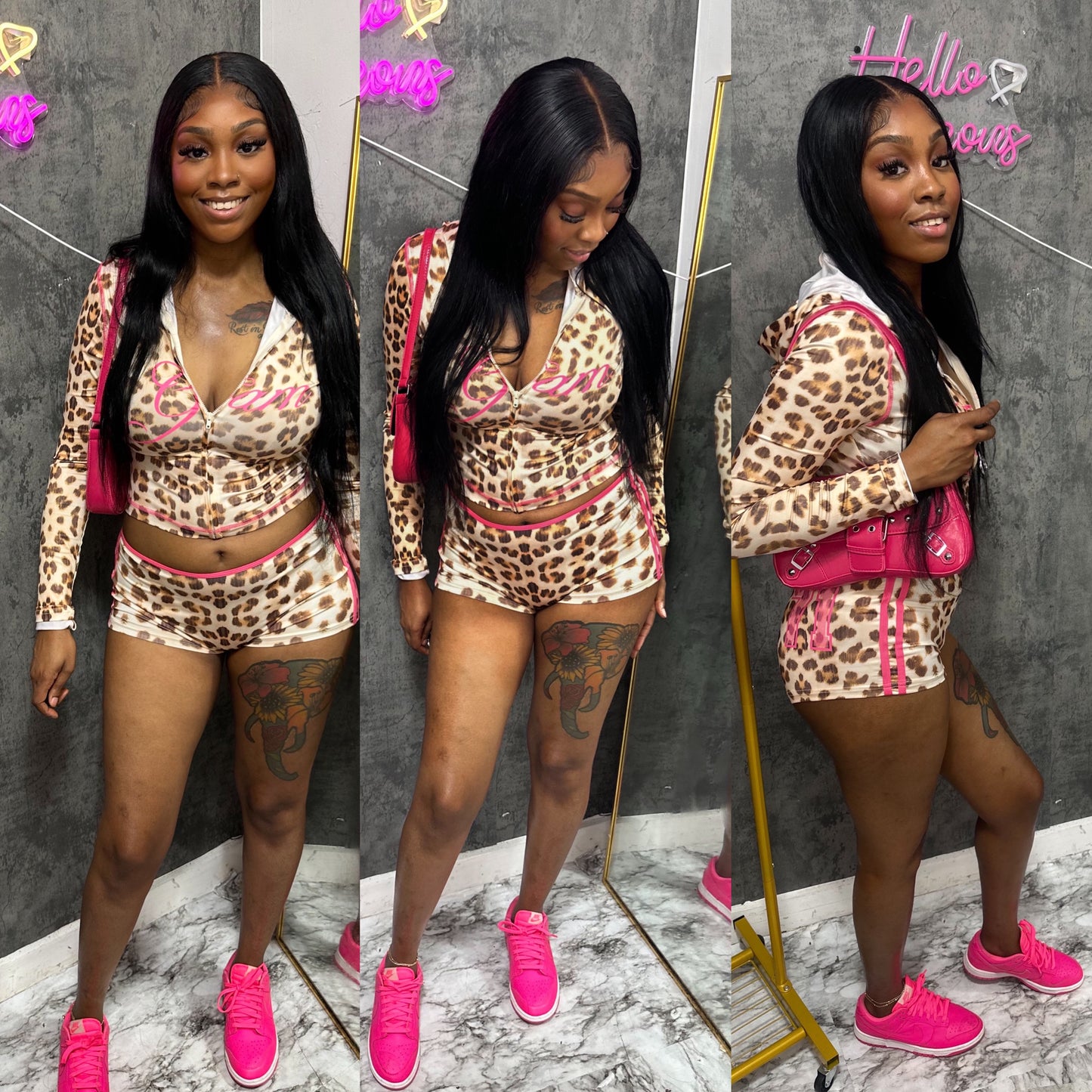 Cheetah Girl Short Set