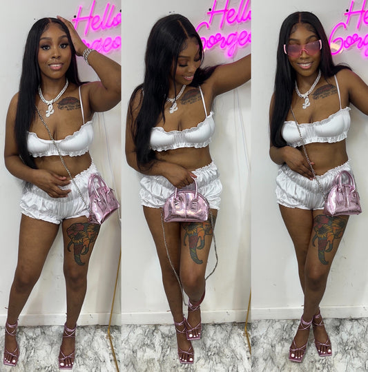 White Dainty Short Set