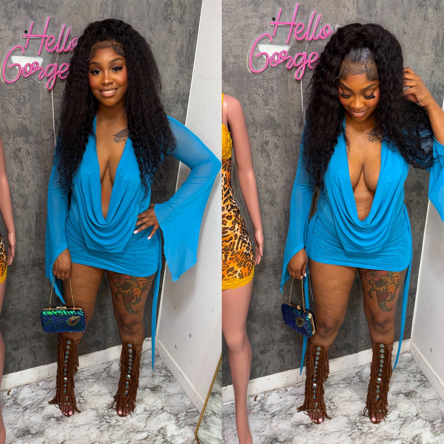 Blue Poppin Dress