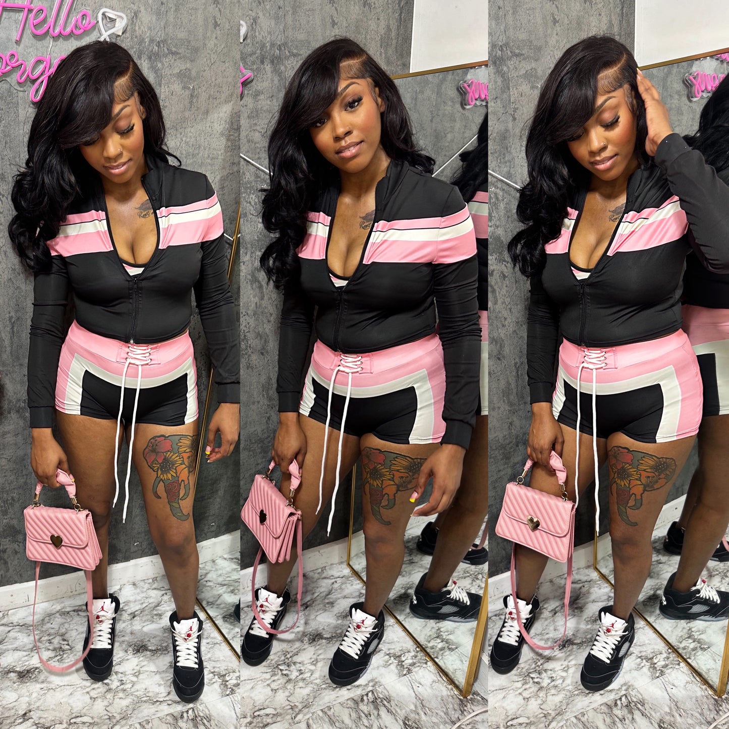 TrapDoll Black Short Set