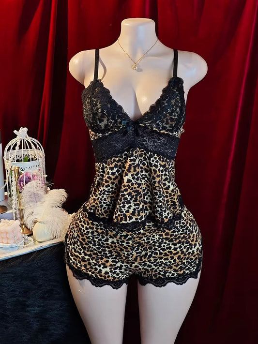 Soft Girl Leopard PJ Set